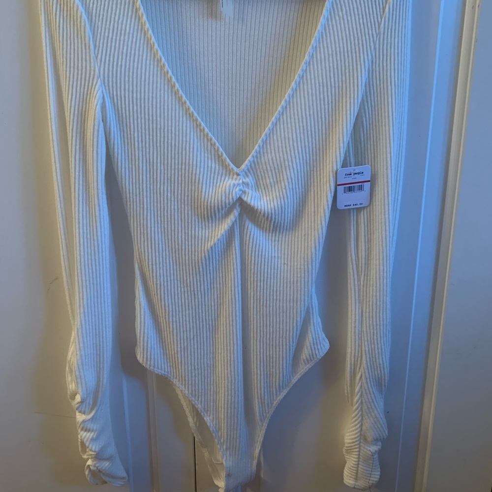 free people long sleeve deep v bodysuit!!!